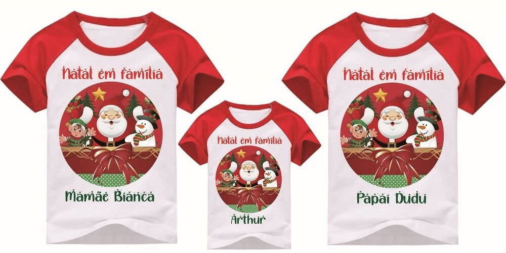 Camiseta de Natal em Família
