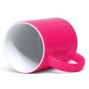 Caneca Rosa Fluorescente para sublimação- Kit com 06 Unidades