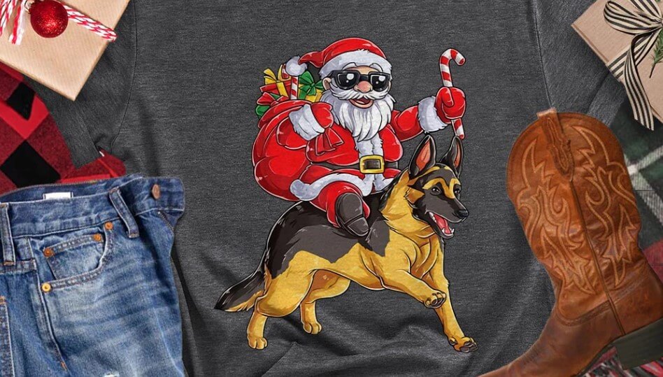 Camiseta de Natal Personalizada com Cachorro