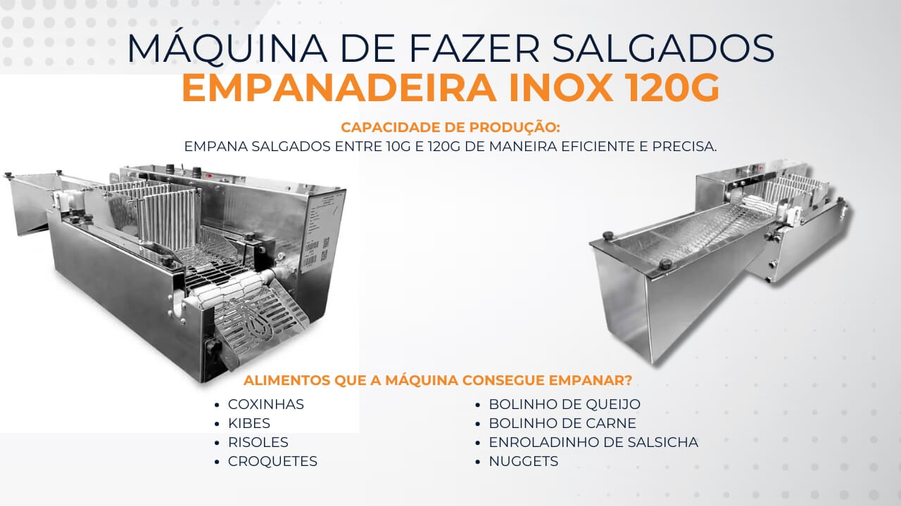 Máquina de Fazer Salgados Empanadeira Inox 120G