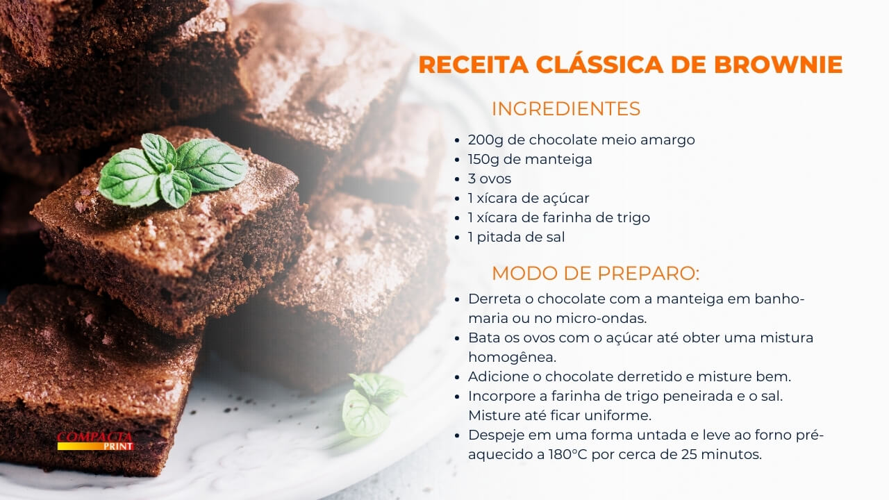 Receita clássica de brownie