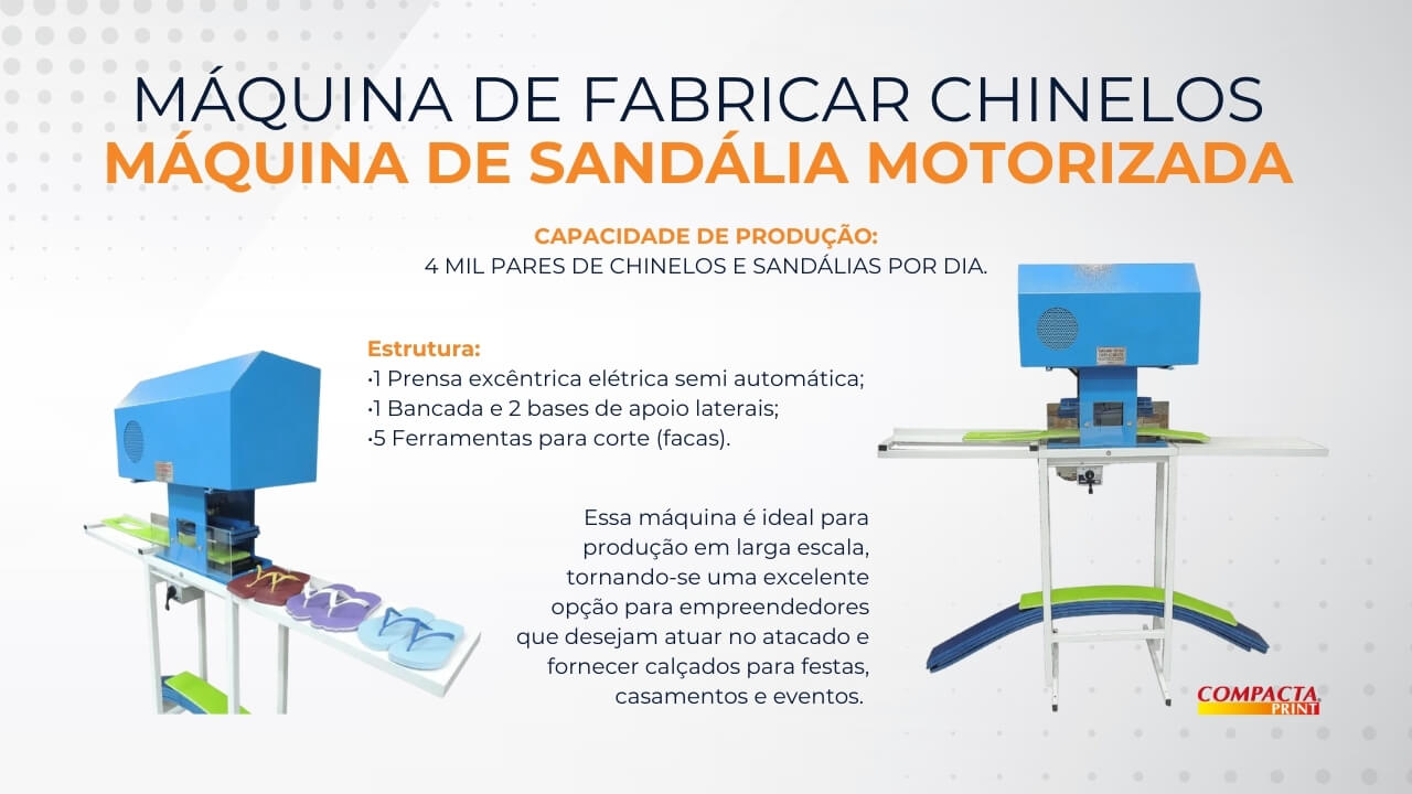 Máquina de fabricar chinelos motorizada Compacta Sandálias