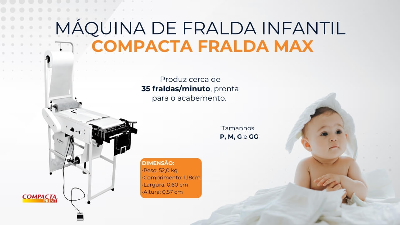 Máquina de fazer fralda infantil Compacta Fralda Max