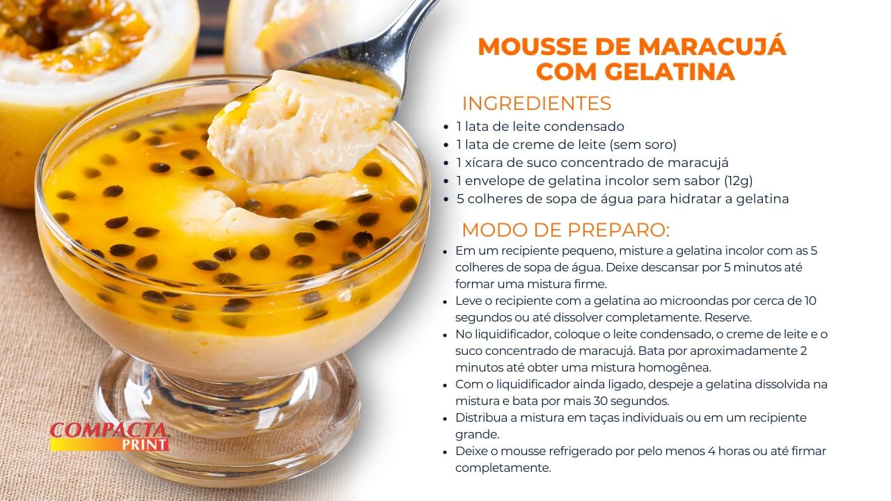 Receira - Mousse de maracujá com gelatina