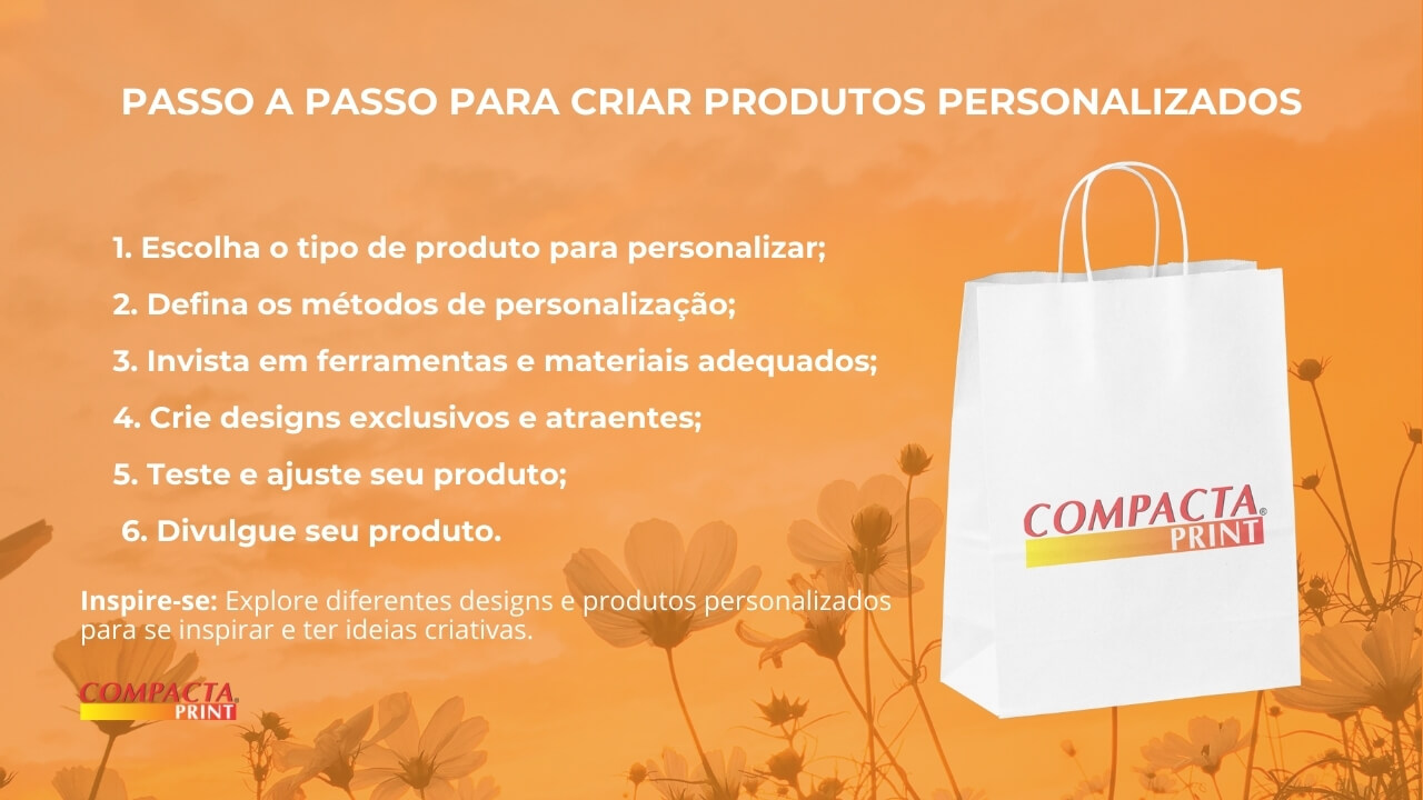 Passo a passo para criar produtos personalizados