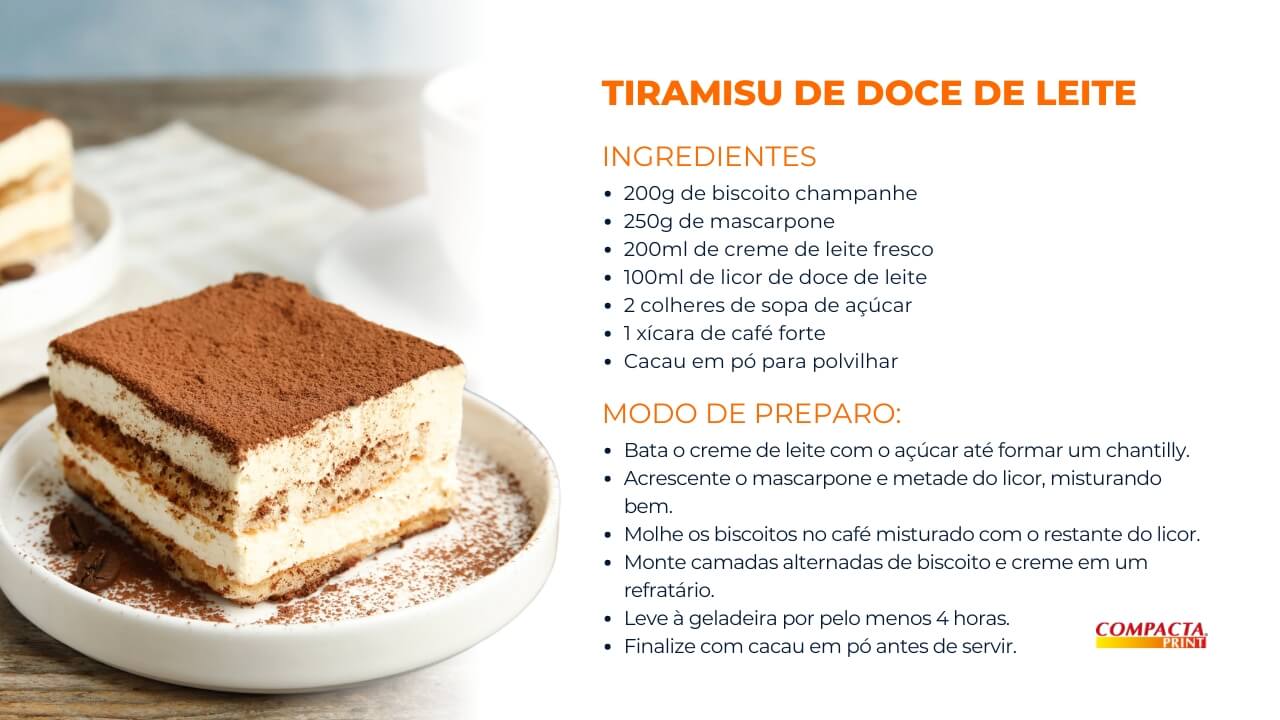 Receita - Tiramisu de Doce de Leite