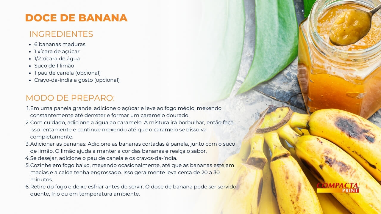 Ingredientes Necessários doce de banana