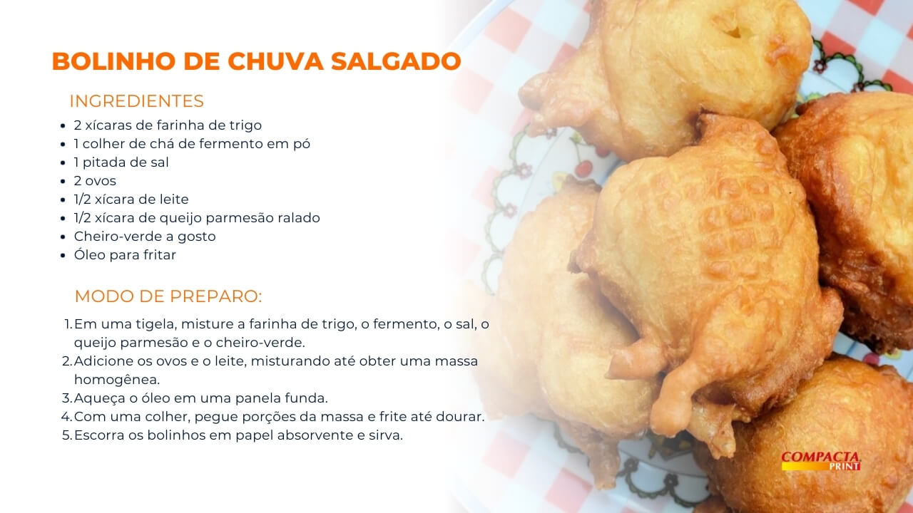 Receita de Bolinho de Chuva Tradicional salgado