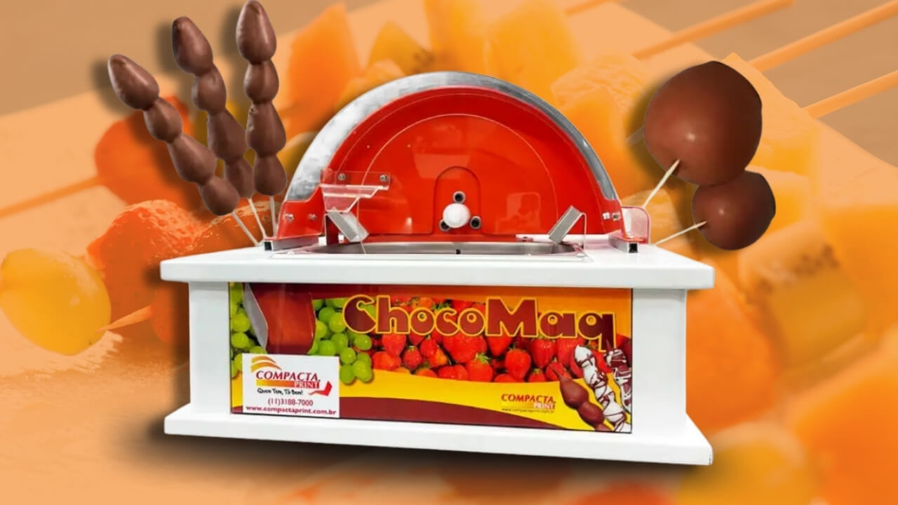 Espetinho de Frutas com Chocolate Empreender com a Máquina ChocoMaq