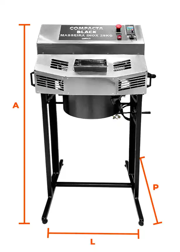 especificaçoes masseira 25kg black inox