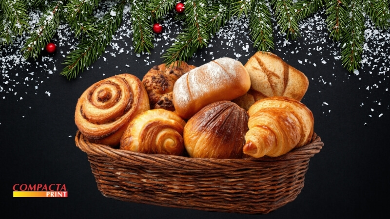 Cestas natalinas com salgados e doces