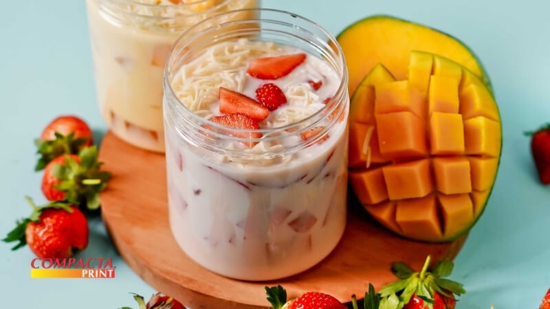 Pode misturar manga com morango