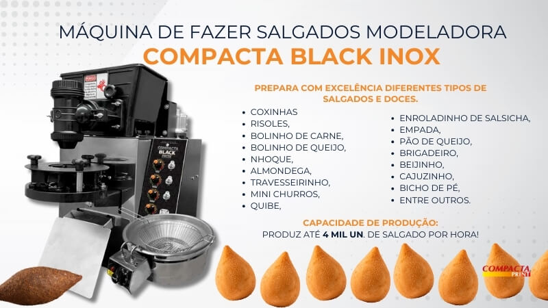 2. Máquina de Salgados da Compacta Print Velocidade e Padronização