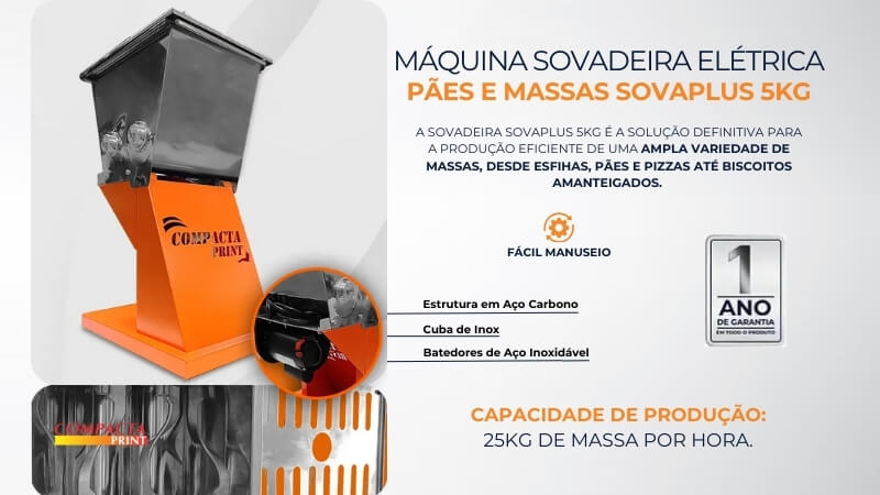 A Máquina Sovadeira Elétrica SovaPlus 5KG da Compacta Print
